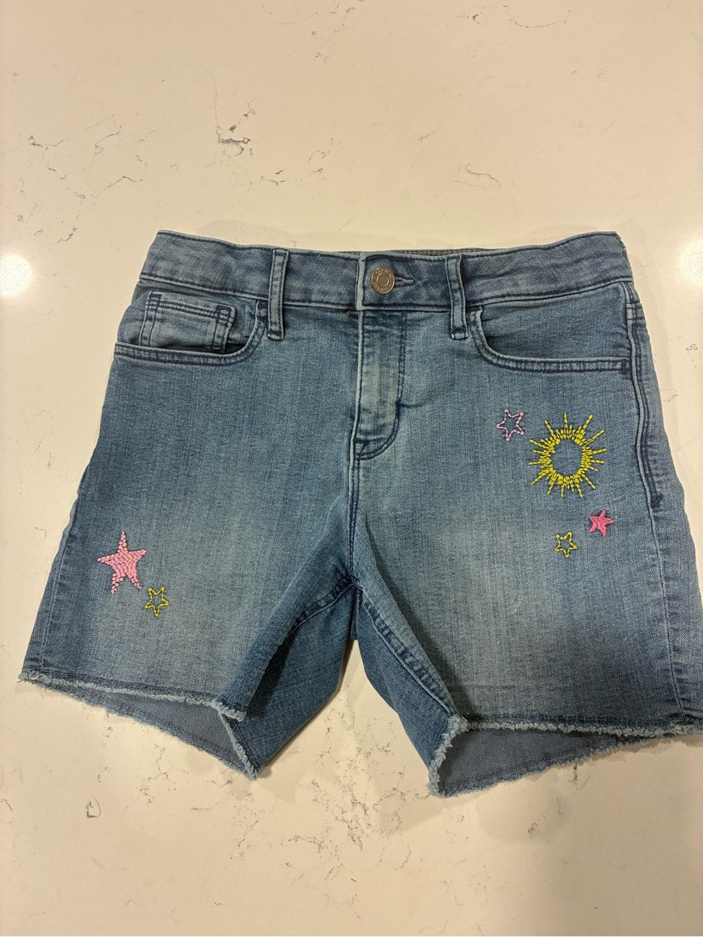Girls' size 14 GAP Denim Embroidered Sun & Stars Shorts